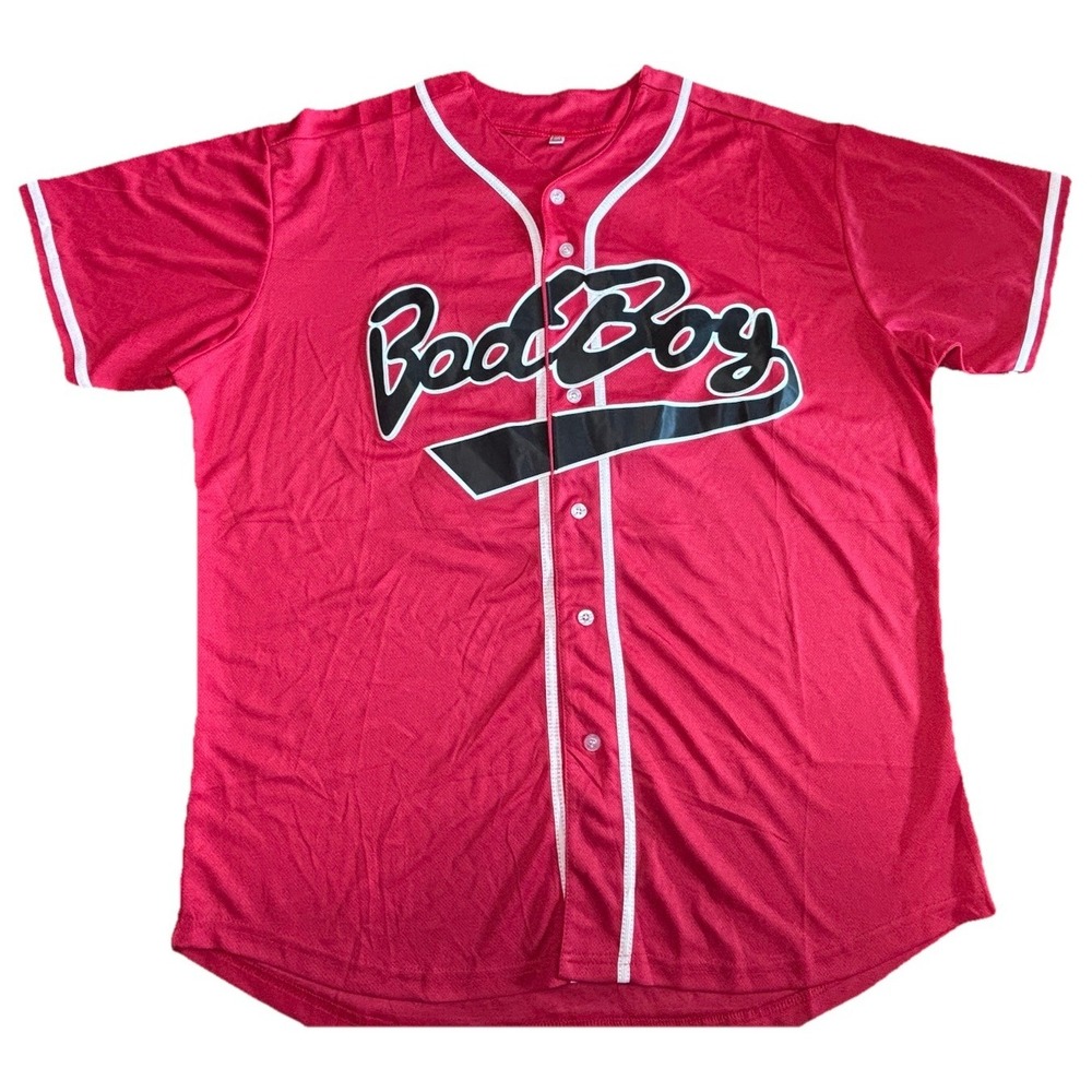 Bad Boy Biggie‎ Smalls 10 Jersey Red XXL Baseball Style Jersey Hip Hop Rap Y2K